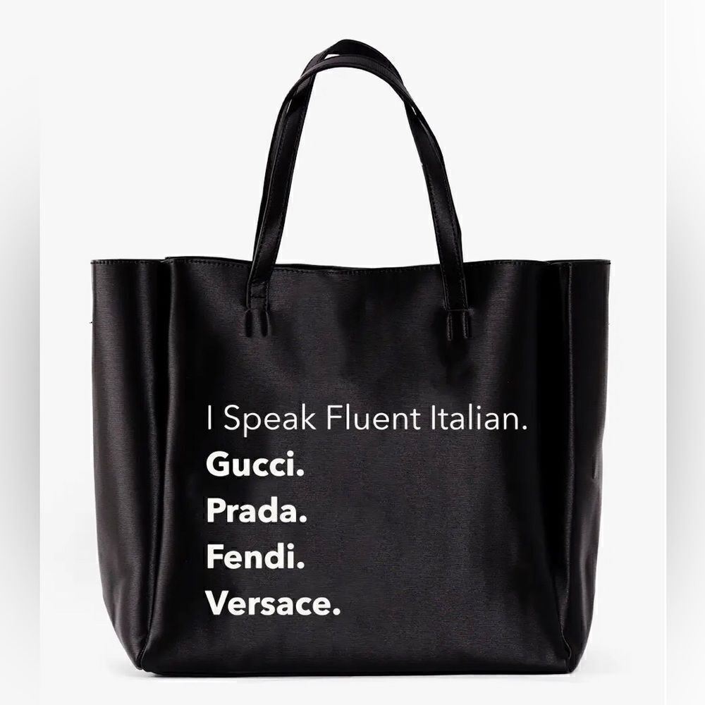 The Never Full Tote is a large, luxurious oversized tote